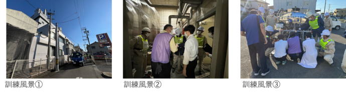 木曽川市民病院との応急給水訓練