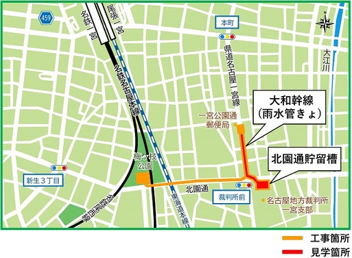 現場見学会会場周辺の地図