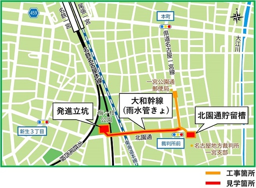 現場見学会会場周辺の地図