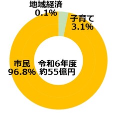 実施事業の内訳の割合のグラフ