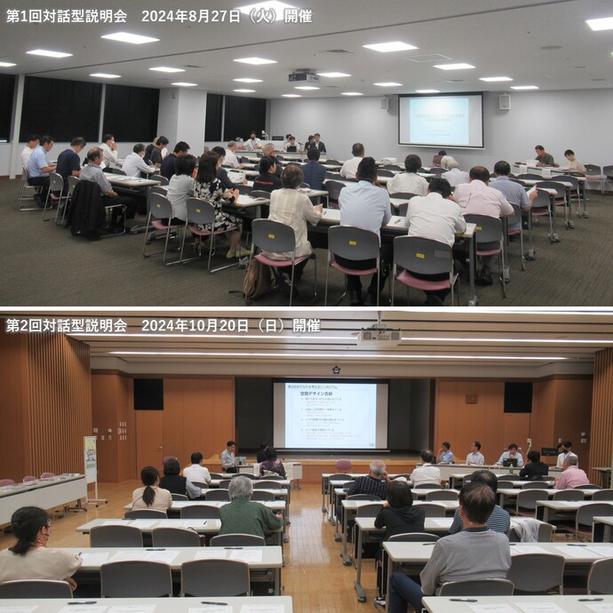 第1回、第2回対話型説明会の様子