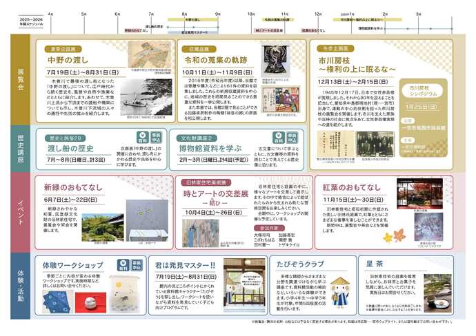 2025年度尾西歴史民俗資料館行催事予定表2