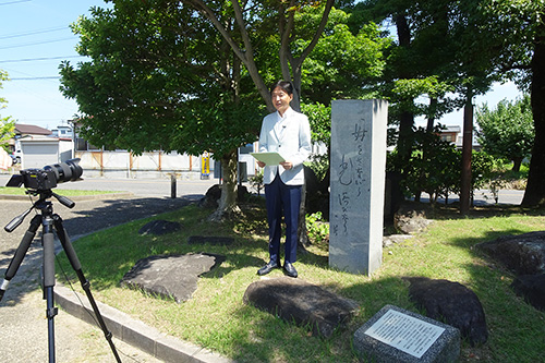 市長が動画収録している写真