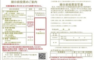 「選挙のお知らせ」ハガキ 裏面