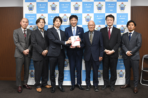 記念撮影の写真