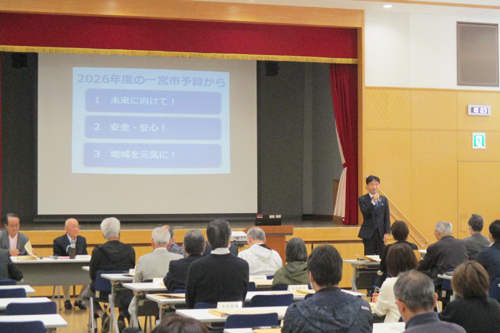 市長が講話している写真