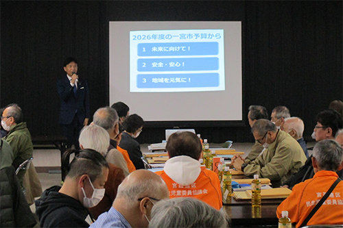 市長が講話している写真