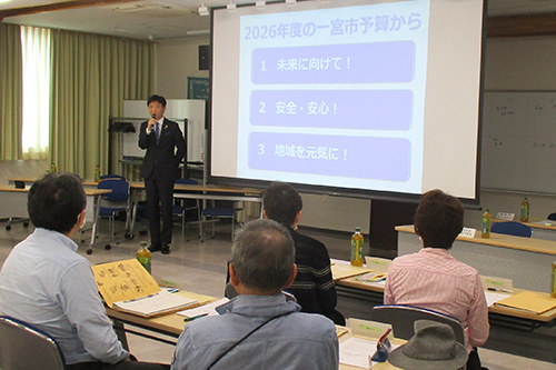 市長が講話している写真