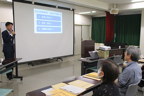 市長が講話している写真