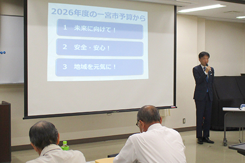 市長が講話している写真