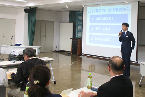 市長が講話している写真