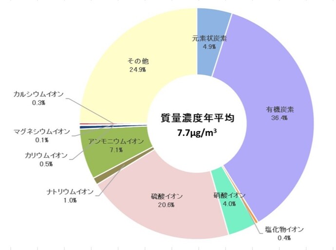 微小粒子状物質の成分分析結果