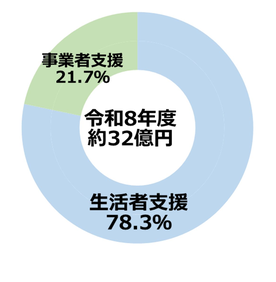 実施事業の内訳の割合のグラフ