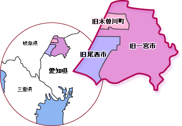 地図：岐阜との境目にあり、合併して大きくなった